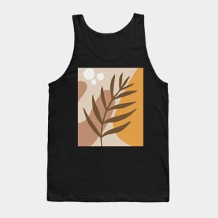 Minimal Modern  Abstract Shapes Abstract Leaf Warm Tones  Pattern Tank Top